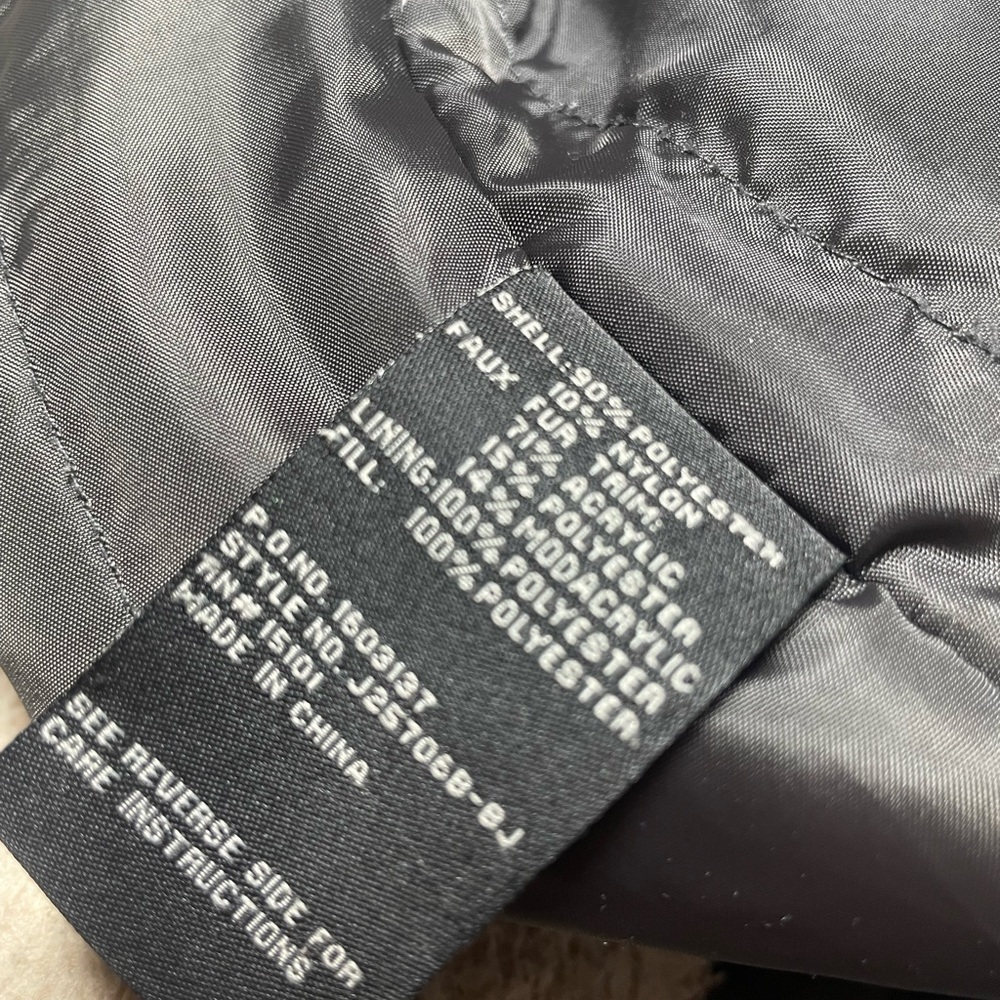 Jones New York Gray Jacket with faux fur hood size medium - Picture 10 of 10